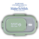 Rectangular stainless steel lunch box "We Care", green 800ml Rectangular stainless steel lunch box "We Care", green 800ml