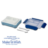 Rectangular plastic food container Bento"We Care", blue 800ml Rectangular plastic food container Bento"We Care", blue 800ml