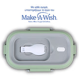 Rectangular stainless steel lunch box "We Care", green 800ml Rectangular stainless steel lunch box "We Care", green 800ml