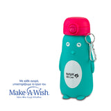 Silicon water bottle "We Care", turquoise penguin 500ml Silicon water bottle "We Care", turquoise penguin 500ml
