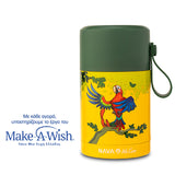 Round stainless steel insulated lunch box "We Care", yellow 400ml Round stainless steel insulated lunch box "We Care", yellow 400ml