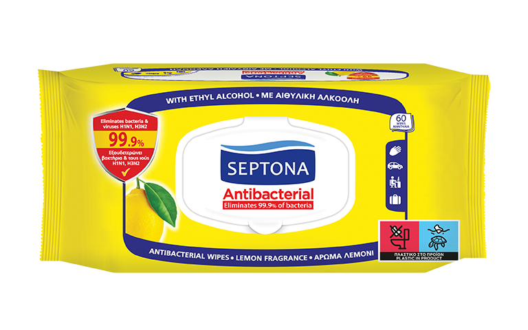 Antibacterial hand wipes with lemon fragrance Antibacterial hand wipes with lemon fragrance
