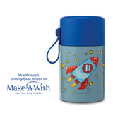 Round stainless steel insulated lunch box "We Care", blue 400ml Round stainless steel insulated lunch box "We Care", blue 400ml