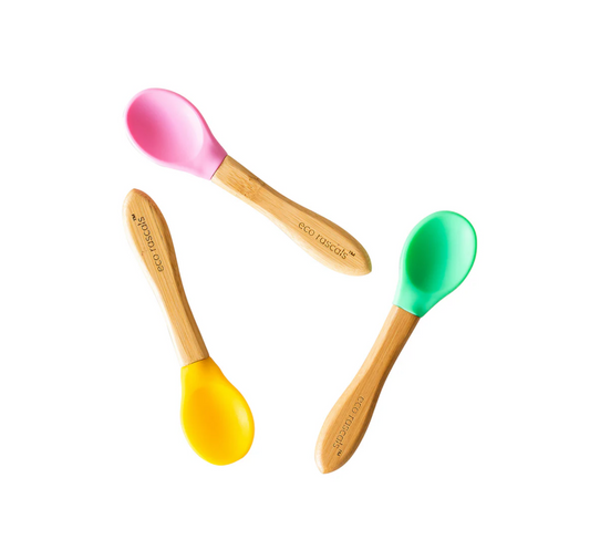 Eco Rascals Best Bamboo and Silicone Spoon Set (*3 pack)