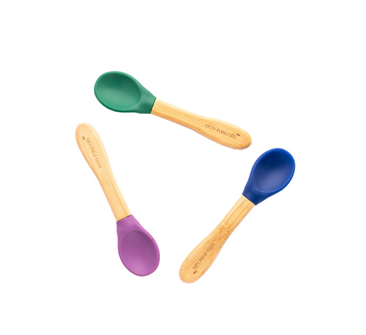Eco Rascals Best Bamboo and Silicone Spoon Set (*3 pack)