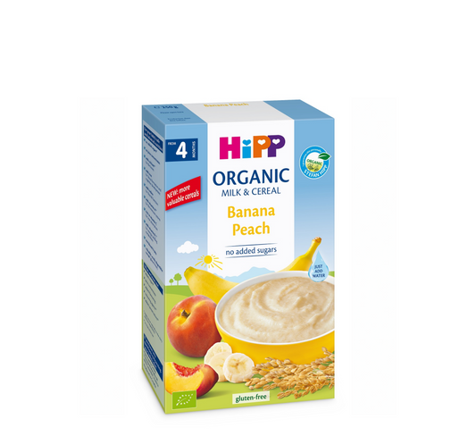 HiPP Organic Banana Peach Milk Cereal 6 Months+ *250gr