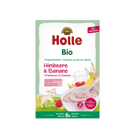 Holle Organic Goat Milk Porridge with Raspberry & Banana 6M+ (*200gr)