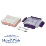 Rectangular plastic food container Bento"We Care", pink-purple 800ml Rectangular plastic food container Bento"We Care", pink-purple 800ml