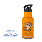 Stainless steel vacuum travel bottle "We Care", orange 350ml