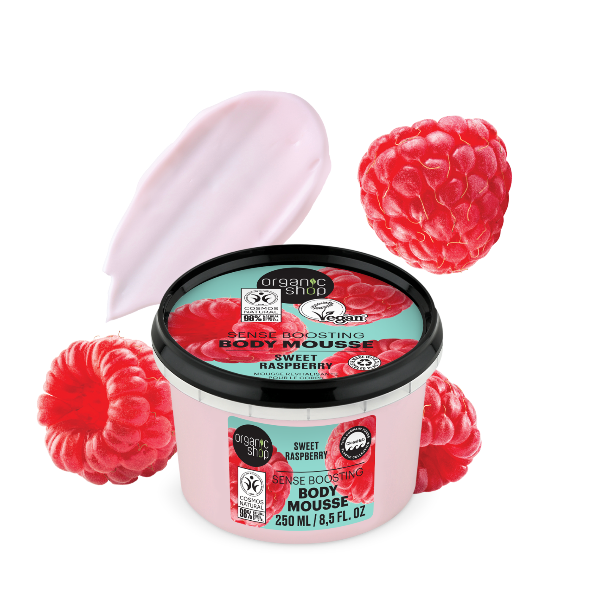 Organic Shop Sense Boosting Body Mousse Sweet Raspberry (250ml)