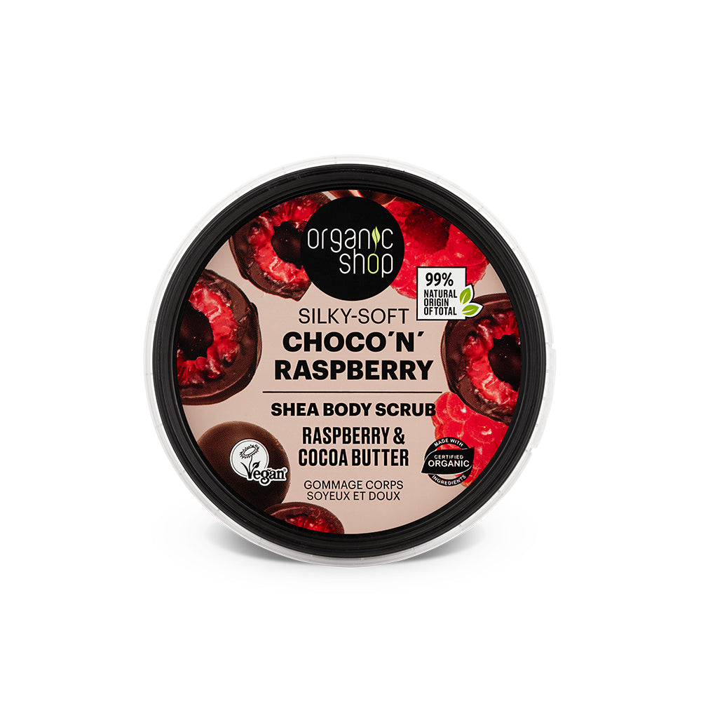 SILKY-SOFT CHOCON RASPBERRY SHEA BODY SCRUB