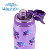 Stainless steel thermos bottle with spout "We Care", Purple Floral 500ml