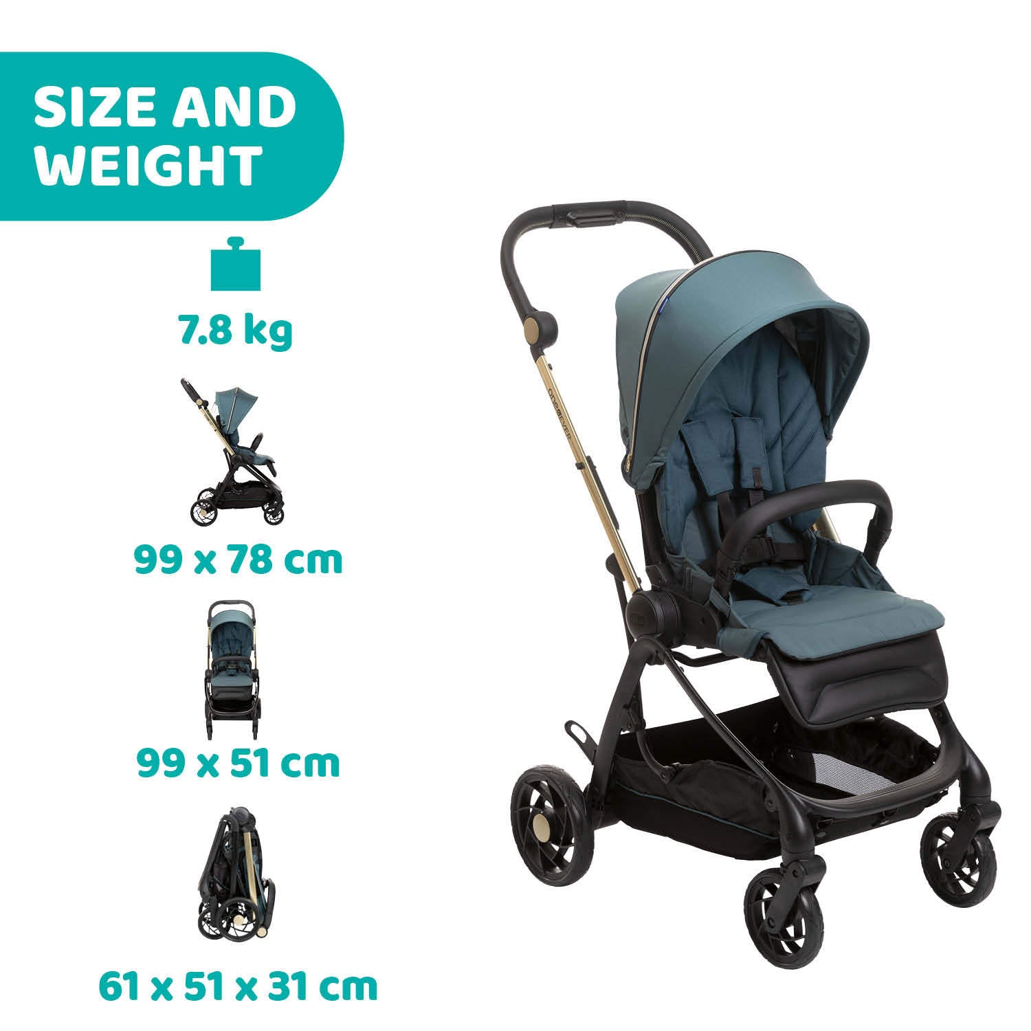 One4Ever 2-ways facing stroller Lightweight