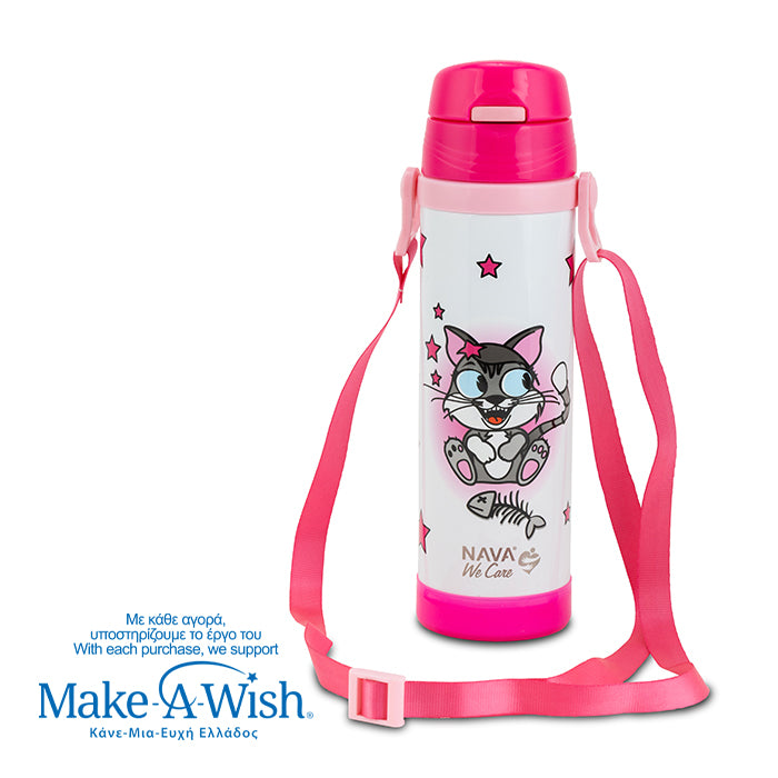 Stainless steel insulated water bottle "We Care", Kitty 500ml