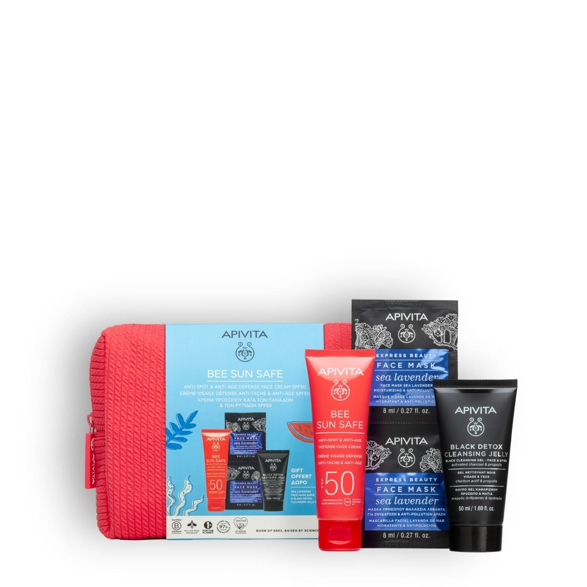Anti-Spot & Anti-Age Defense Face Cream SPF50 & GIFT mini Black Detox Cleansing Jelly + Express Beauty Face Mask Sea Lavender