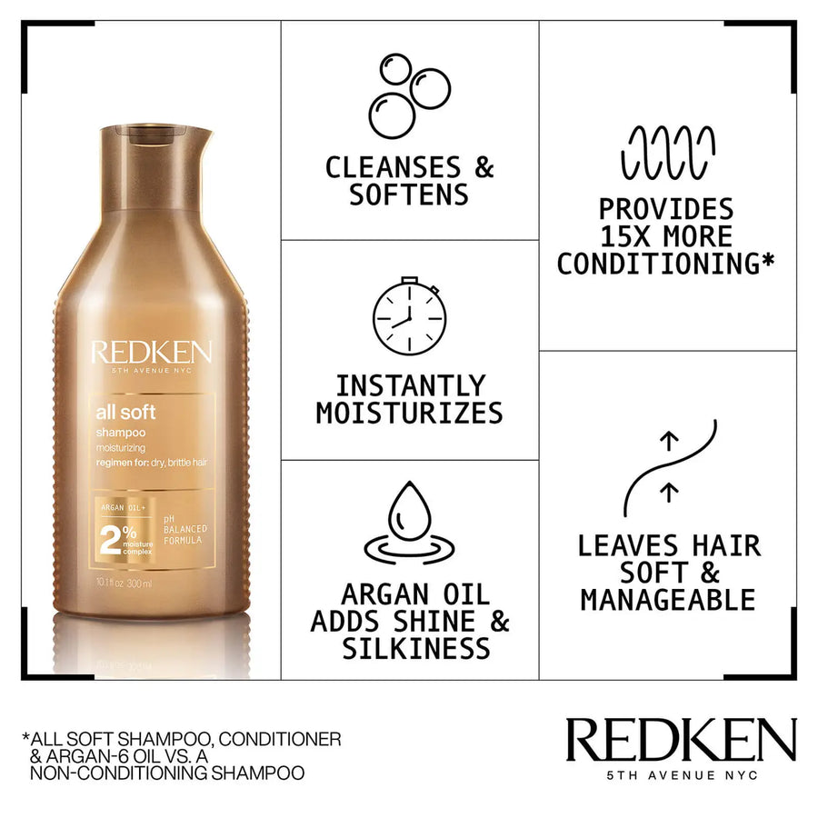Redken All Soft Shampoo (dry, brittle hair) *300ml
