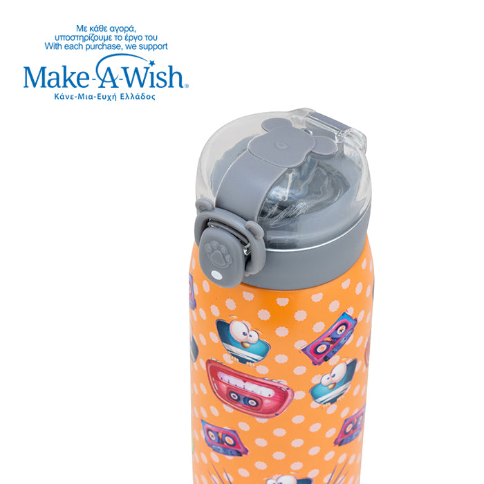 Stainless steel insulated water bottle "We Care", Radio Cassette 500ml