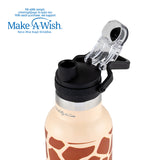 Stainless steel vacuum travel bottle with pouring lid "We Care", Giraffe Print 500ml