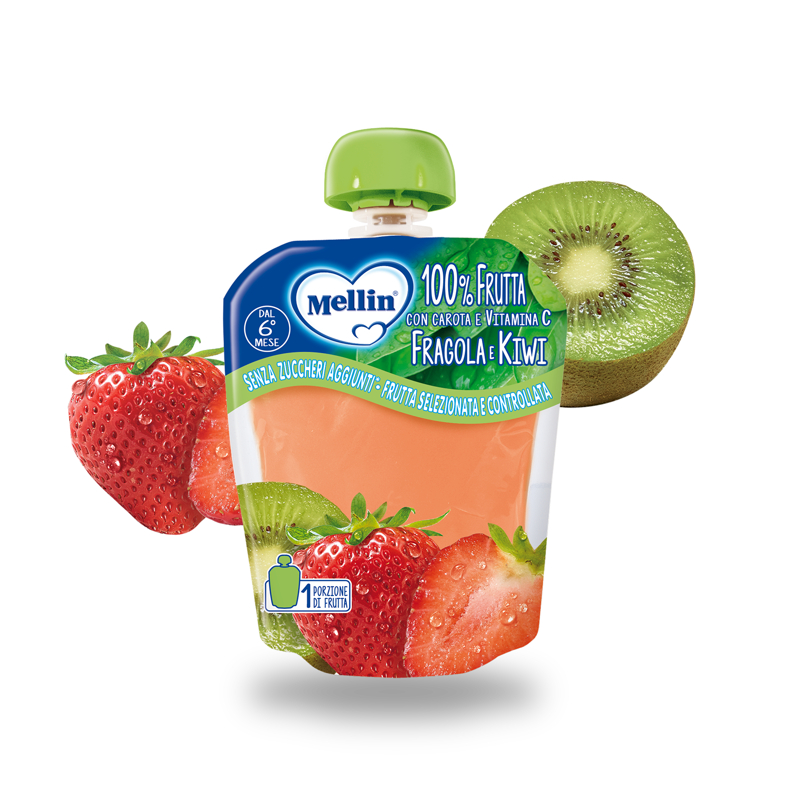 Merenda 100% fragola, kiwi e carota con Vitamina C Confezione da 90 g