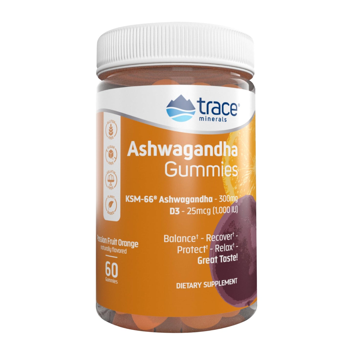 ASHWAGANDHA 300 MG D3 1000UI GUMMY x 60 CPS Trace Minerals