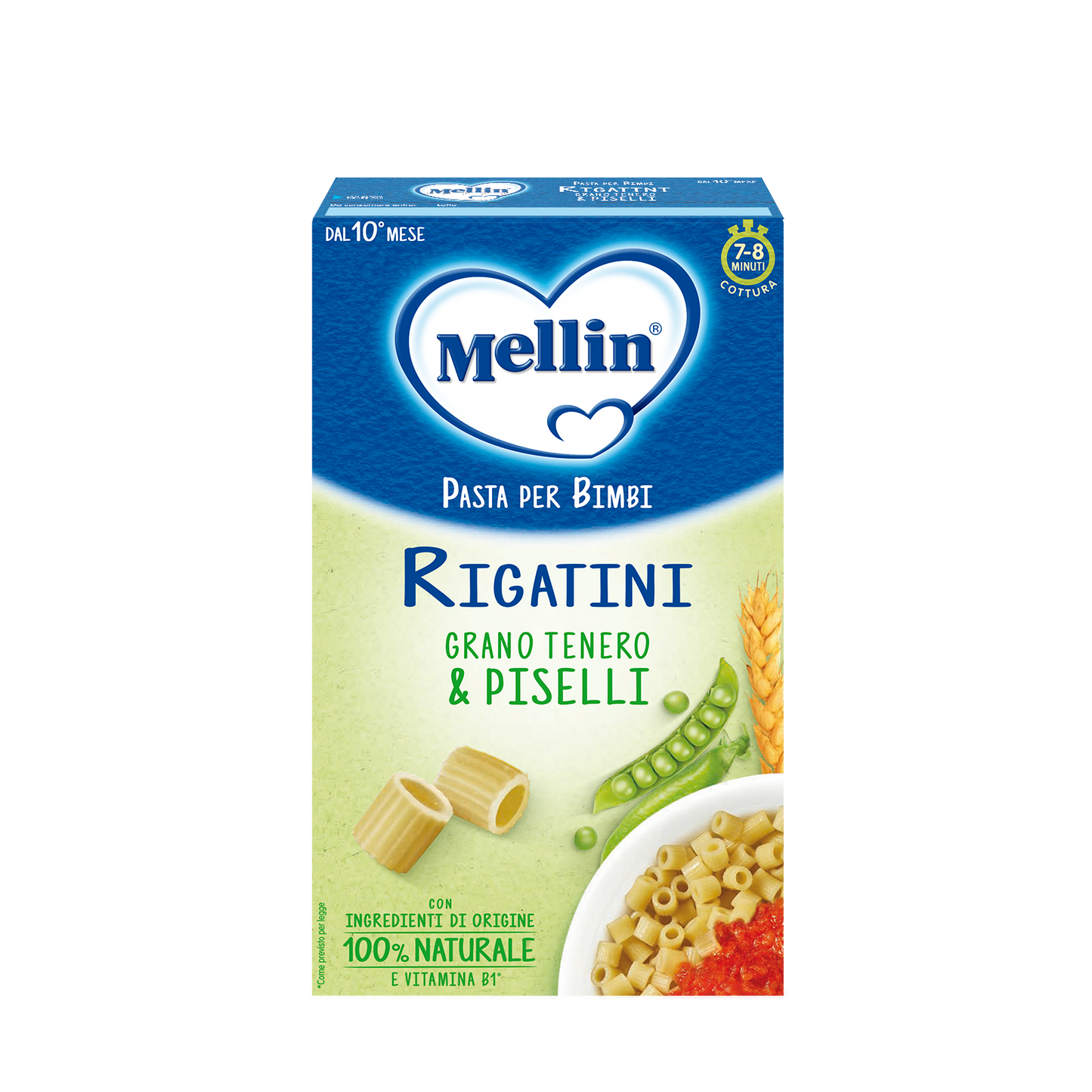 MELLIN RIGATINI CON GRANO TENERO E PISELLI