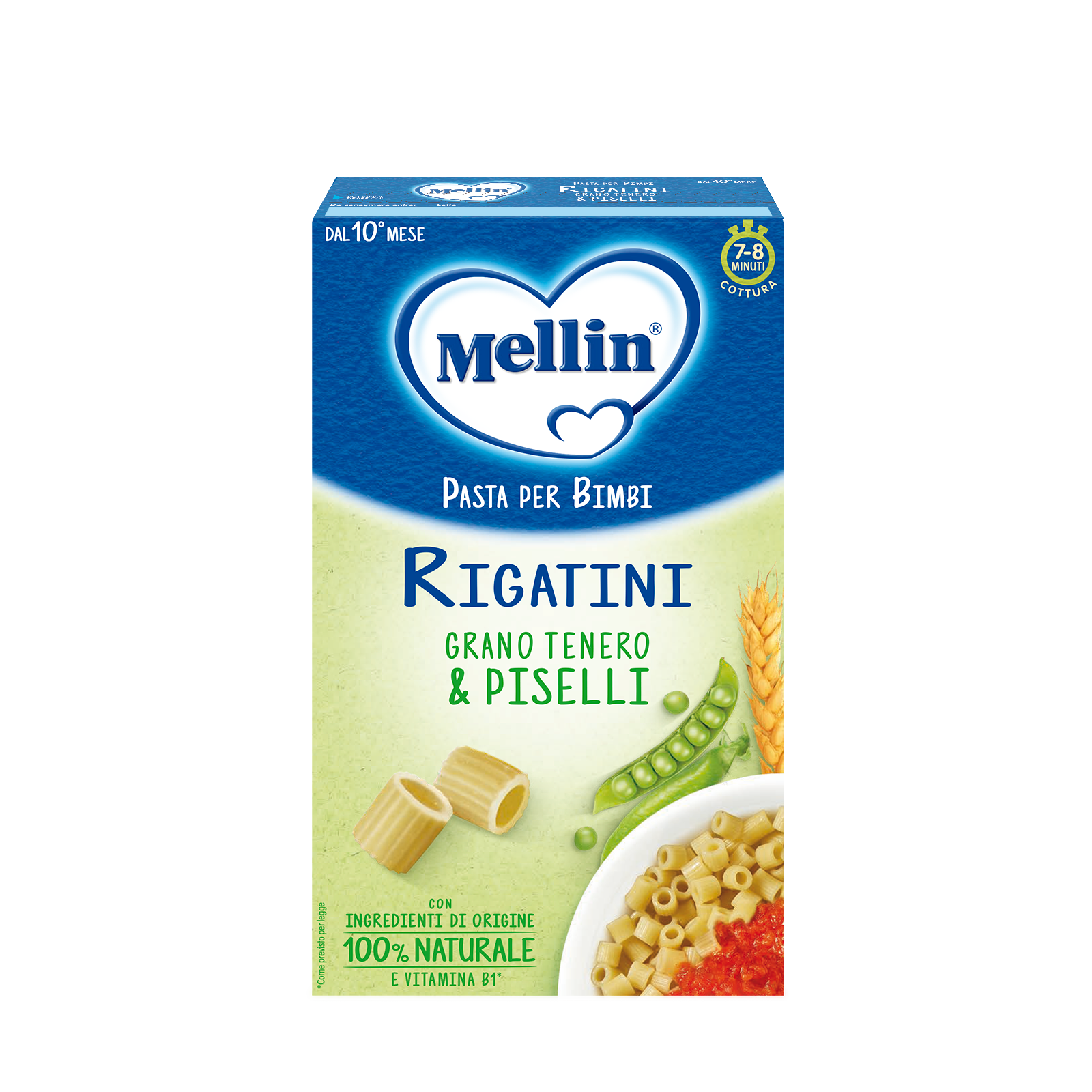MELLIN RIGATINI CON GRANO TENERO E PISELLI