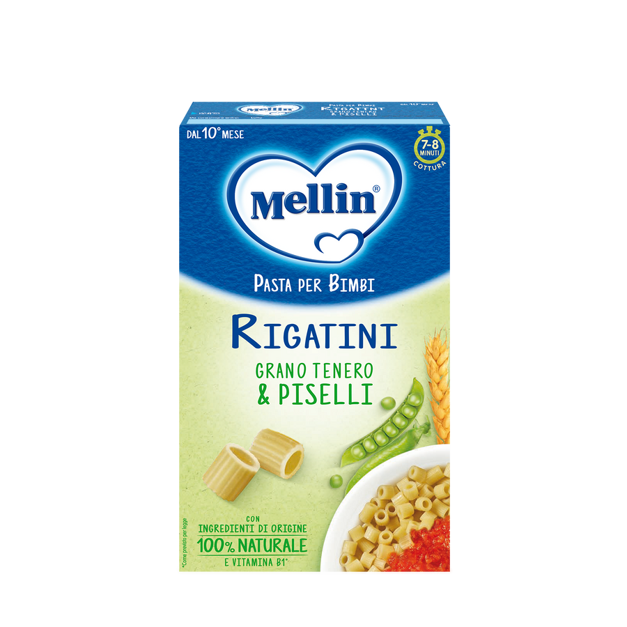 Mellin Pastina Rigatini con Grano Tenero e Piselli 10M+