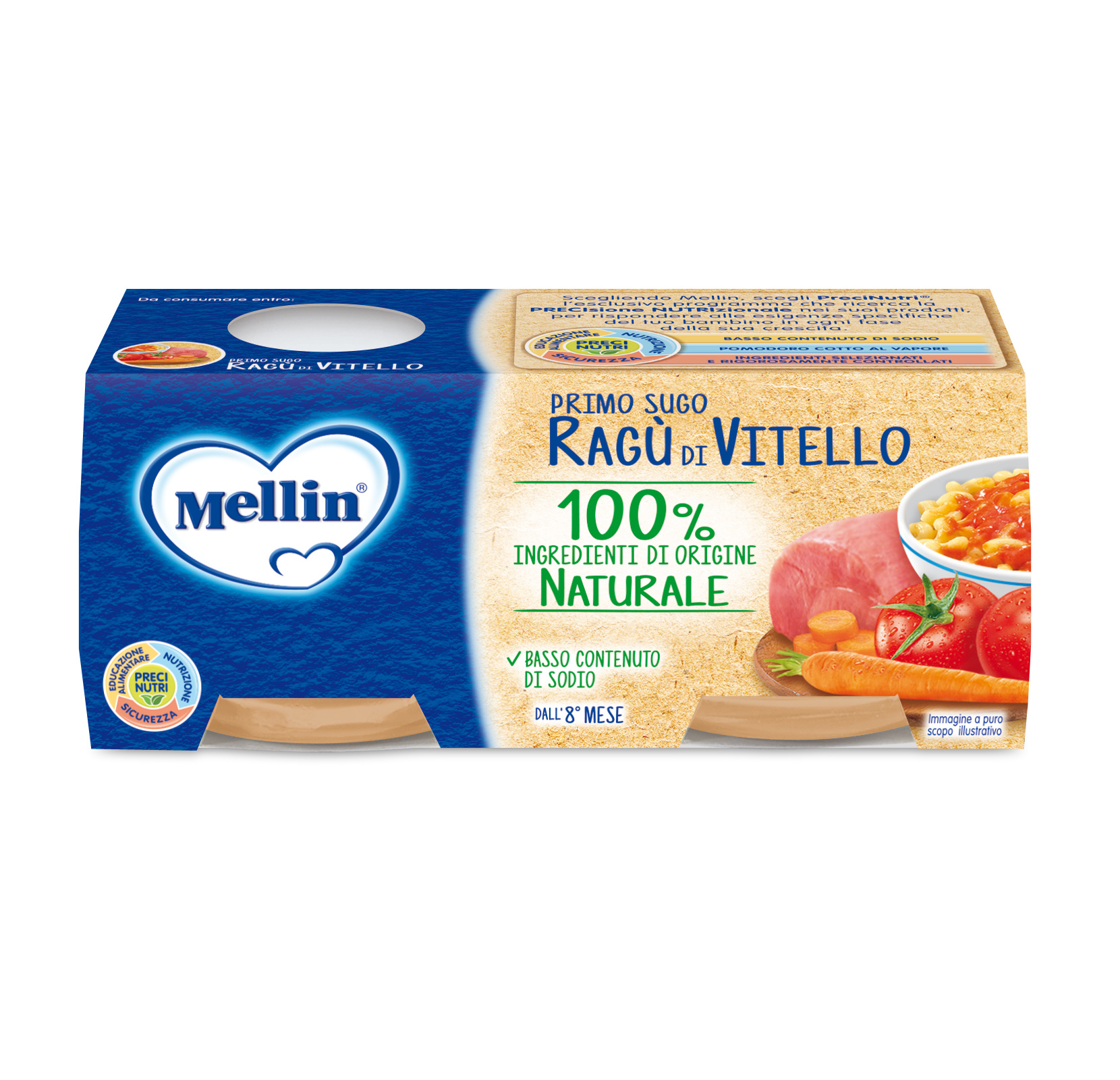 Ragù di vitello Confezione da 160 g € (2 vasetti x 80 g)