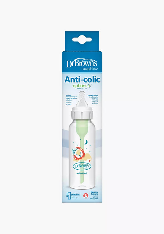Dr. Brown's – Biberon i Ngushtë Anti-Kolikë Options+ me Dekor Luan