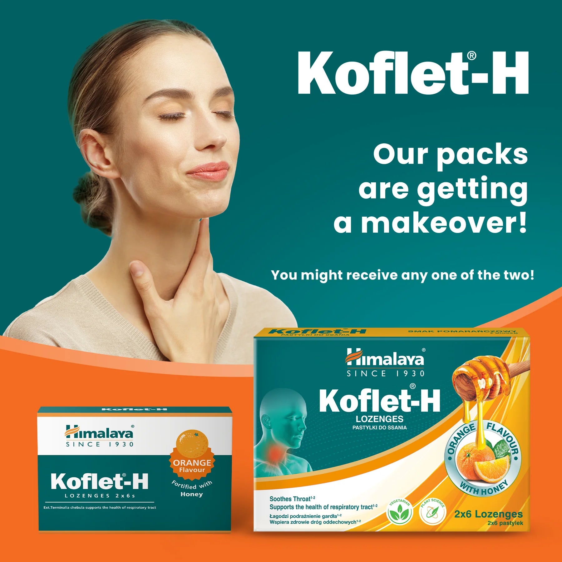 KOFLET-H ORANGE 12 LOZENGES
