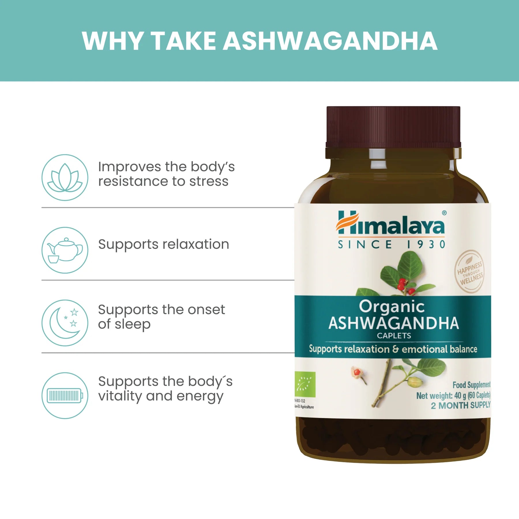 ORGANIC ASHWAGANDHA 60 TABLETA