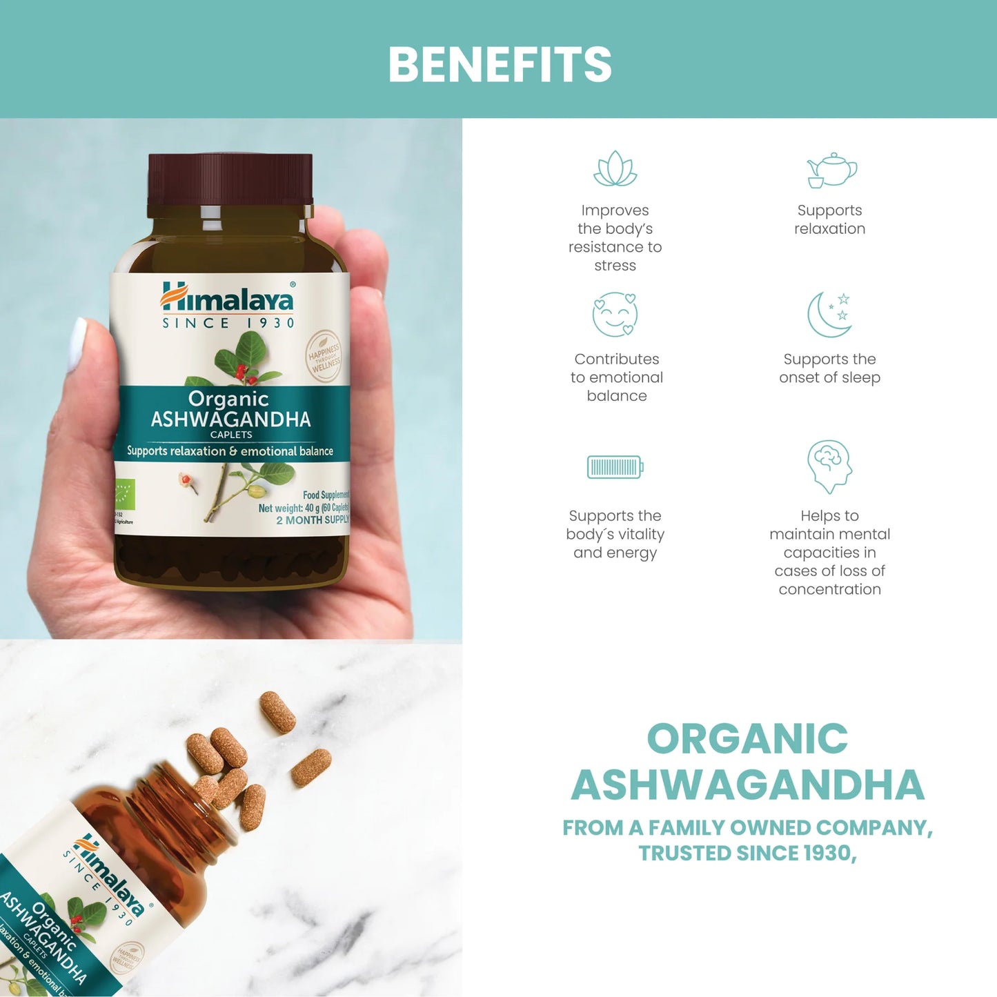 ORGANIC ASHWAGANDHA 60 TABLETA
