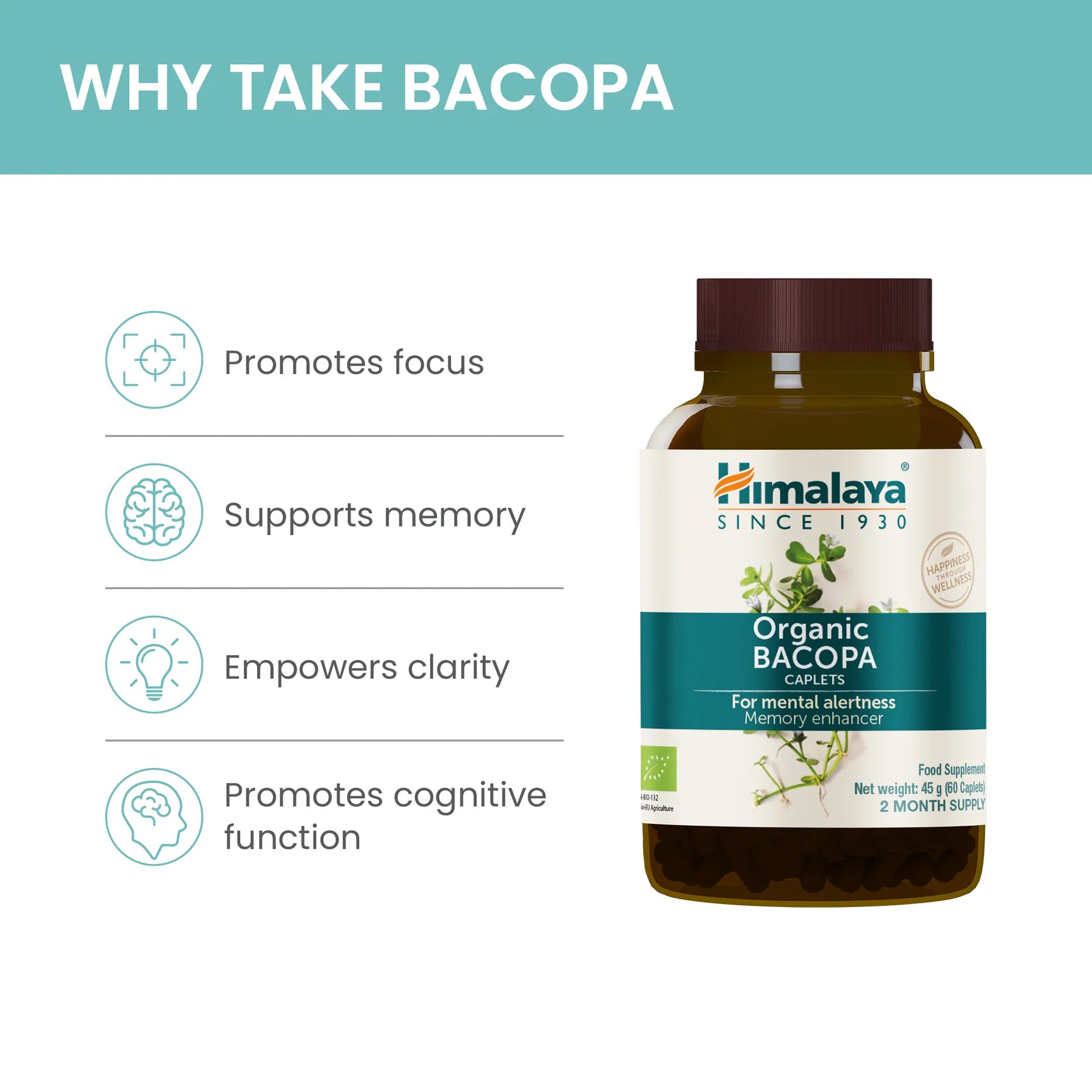 ORGANIC BACOPA 60 TABLETA