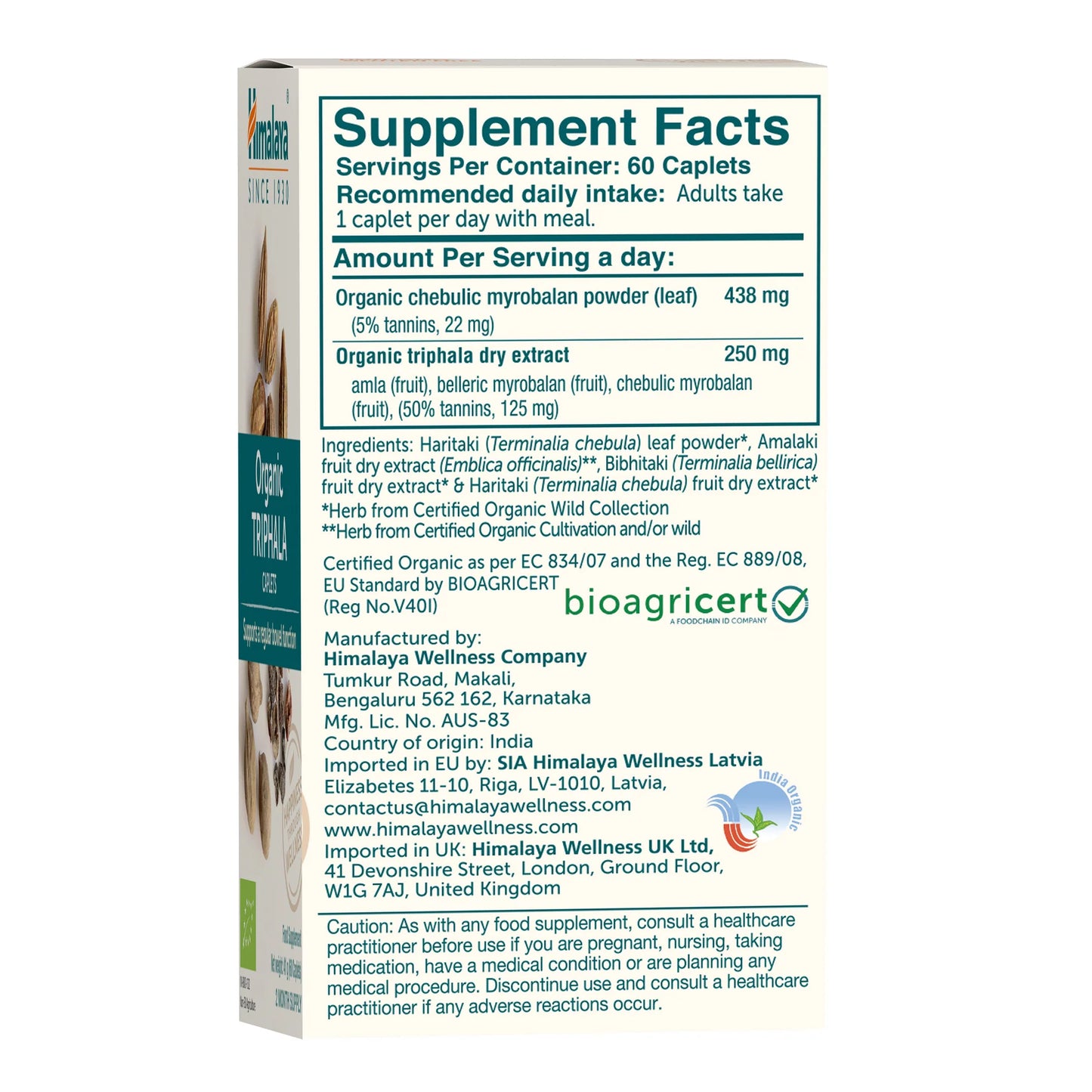 ORGANIC TRIPHALA 60 TABLETA