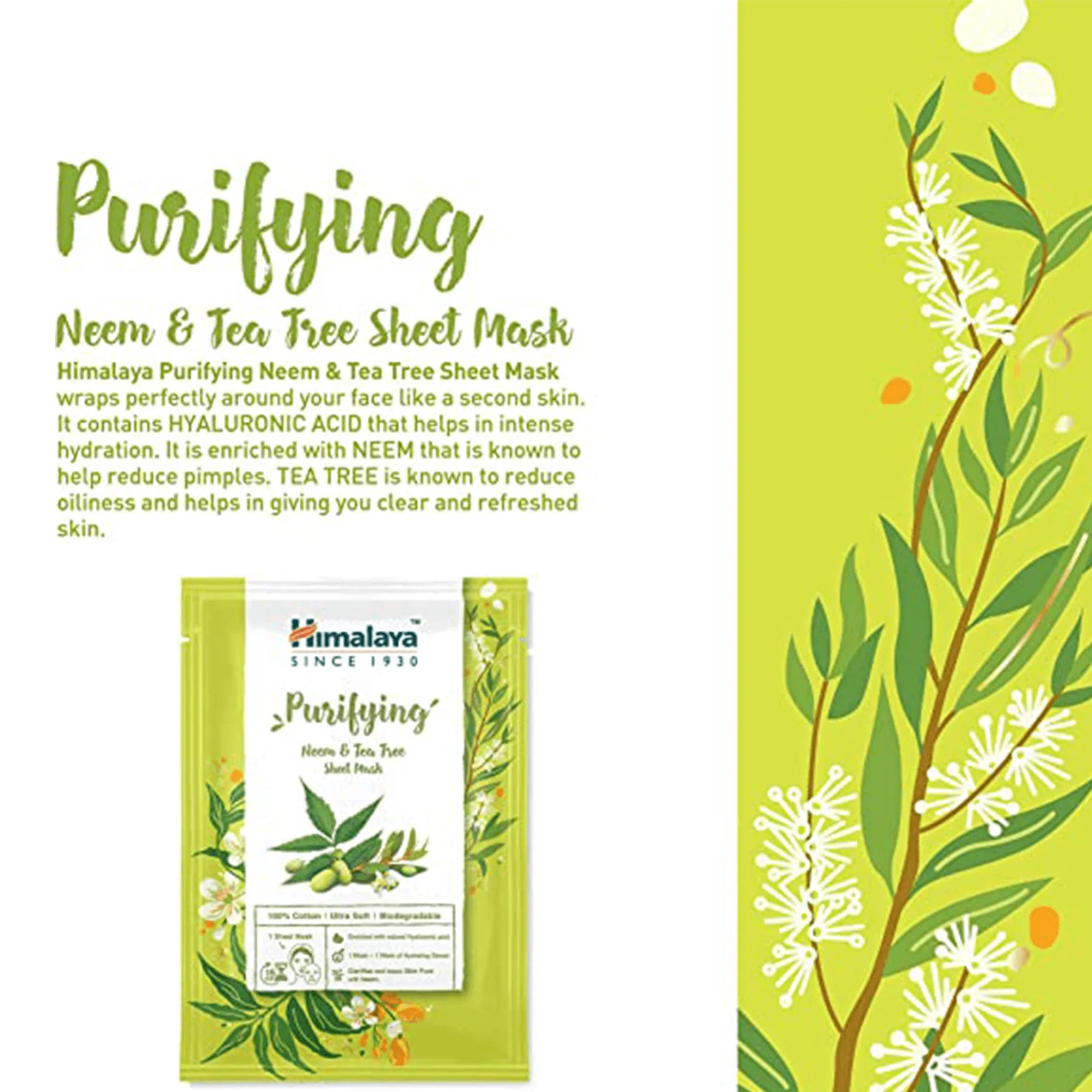 PURIFYING NEEM & TEA TREE SHEET MASK *10 BUSTINA