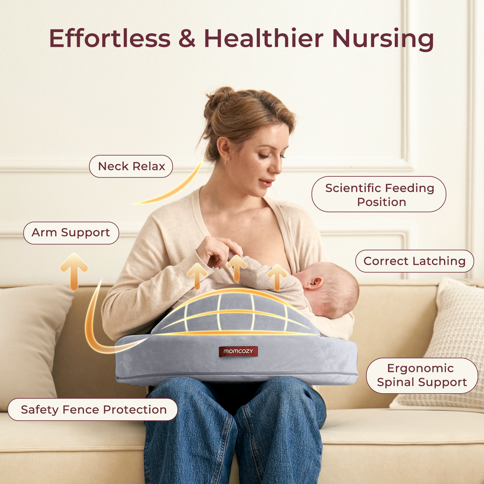 Momcozy MaxSupport Nursing Pillow