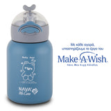 Stainless steel insulated water bottle "We Care" blue 350ml