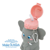 Silicon water bottle "We Care", gray elephant 600ml