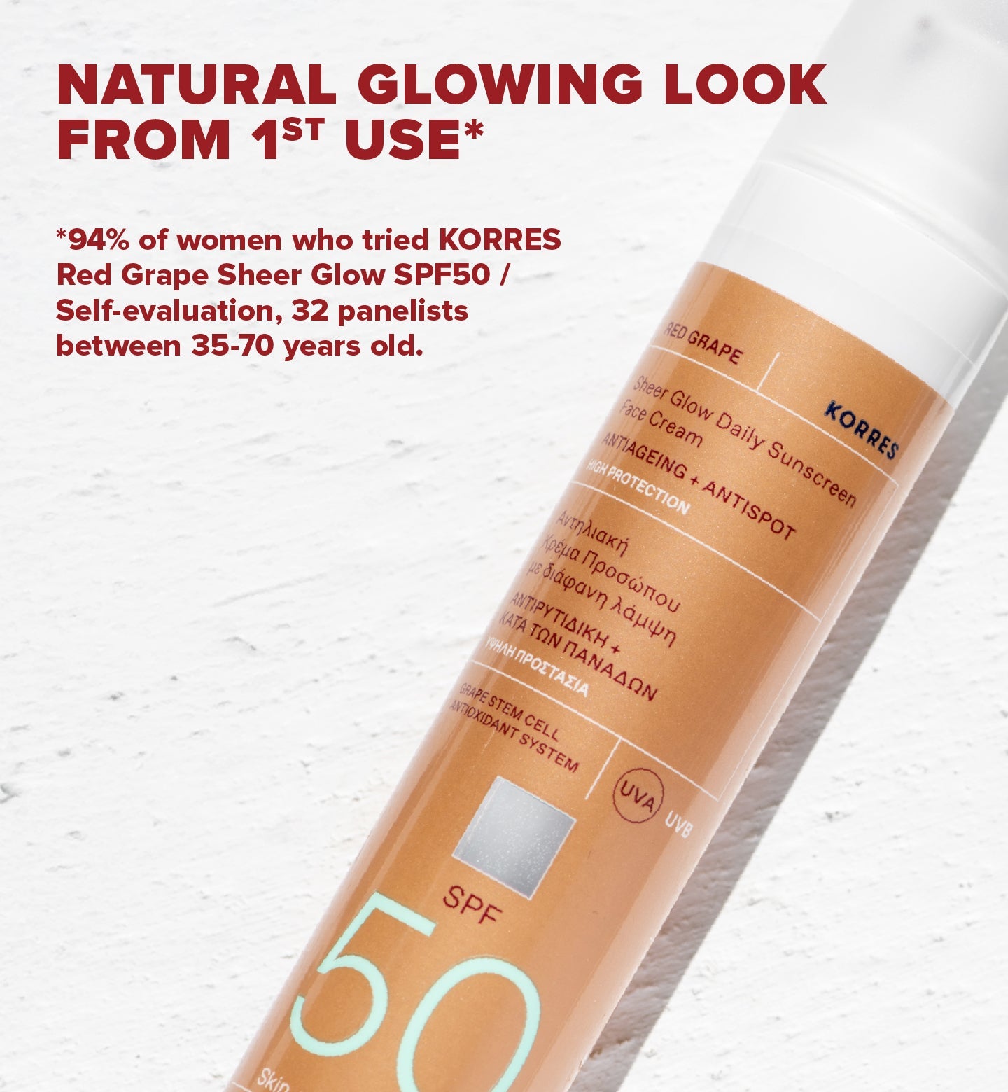 Red Grape Sheer Glow Daily Sunscreen Face Cream SPF50 50ml