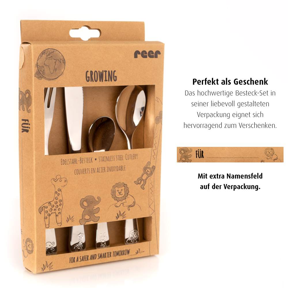 Growing Stainless steel cutlery set, 4 pcs