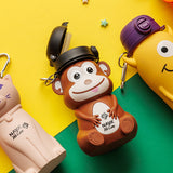 Silicon water bottle "We Care", monkey 450ml