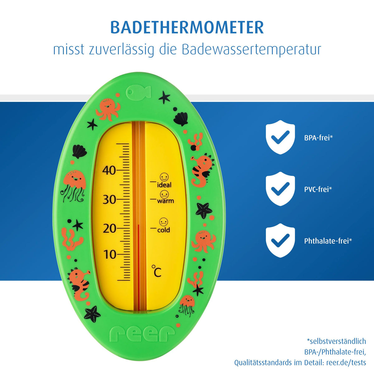 Bath thermometer oval - green