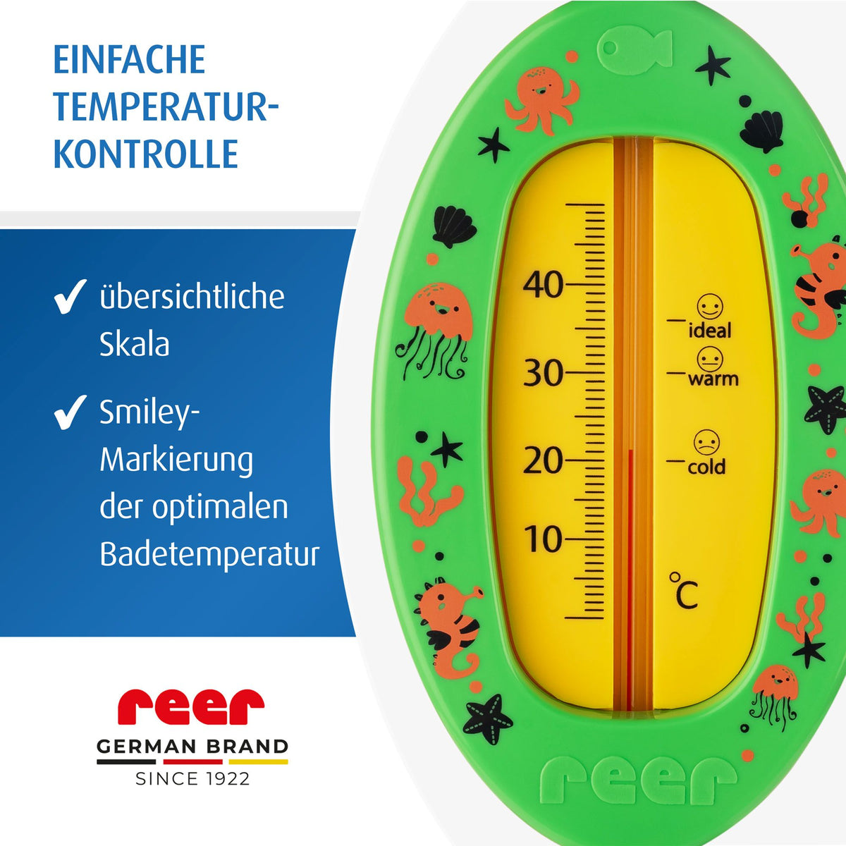 Bath thermometer oval - green