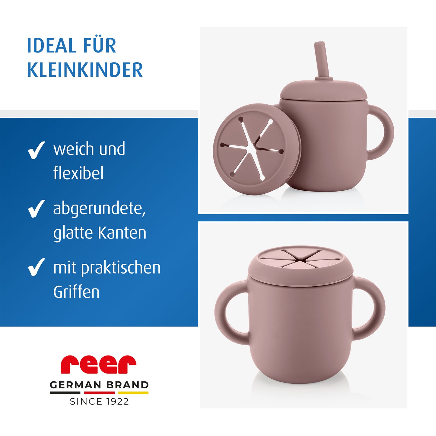 2in1 drinking and snack cup, pink