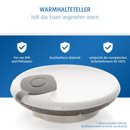 Warming plate with suction cup
