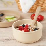 Silicone cutlery set 4-piece, beige