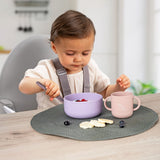 Silicone cutlery set 4-piece, purple