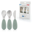 Silicone stainless steel cutlery, 3-piece