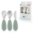 Silicone stainless steel cutlery, 3-piece