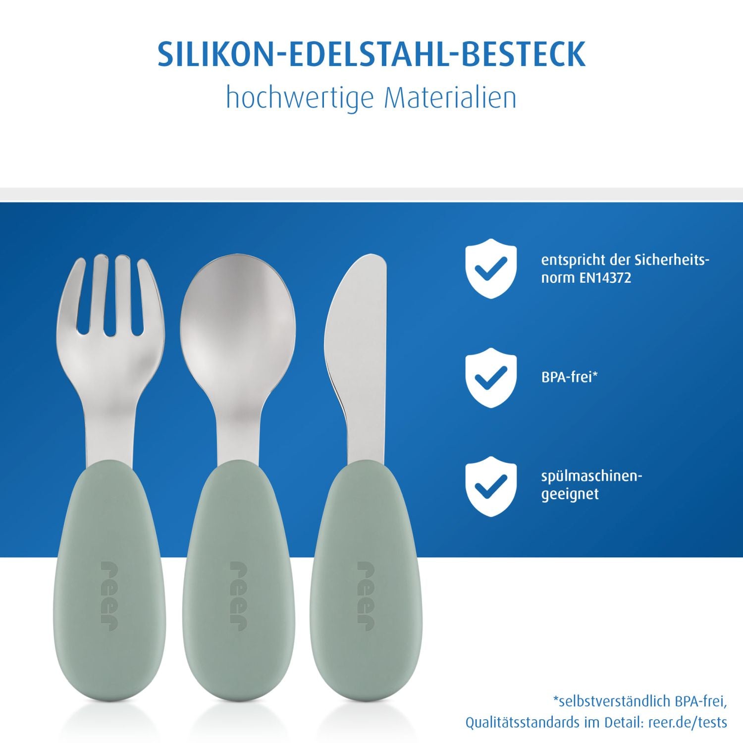 Silicone stainless steel cutlery, 3-piece